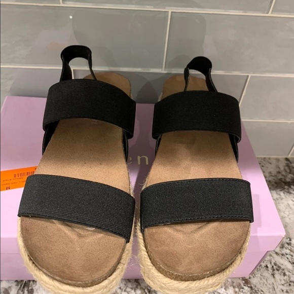 Madden Girl Womens Cybell Espadrille Wedge Sandal Black 6.5 - Picture 3 of 8